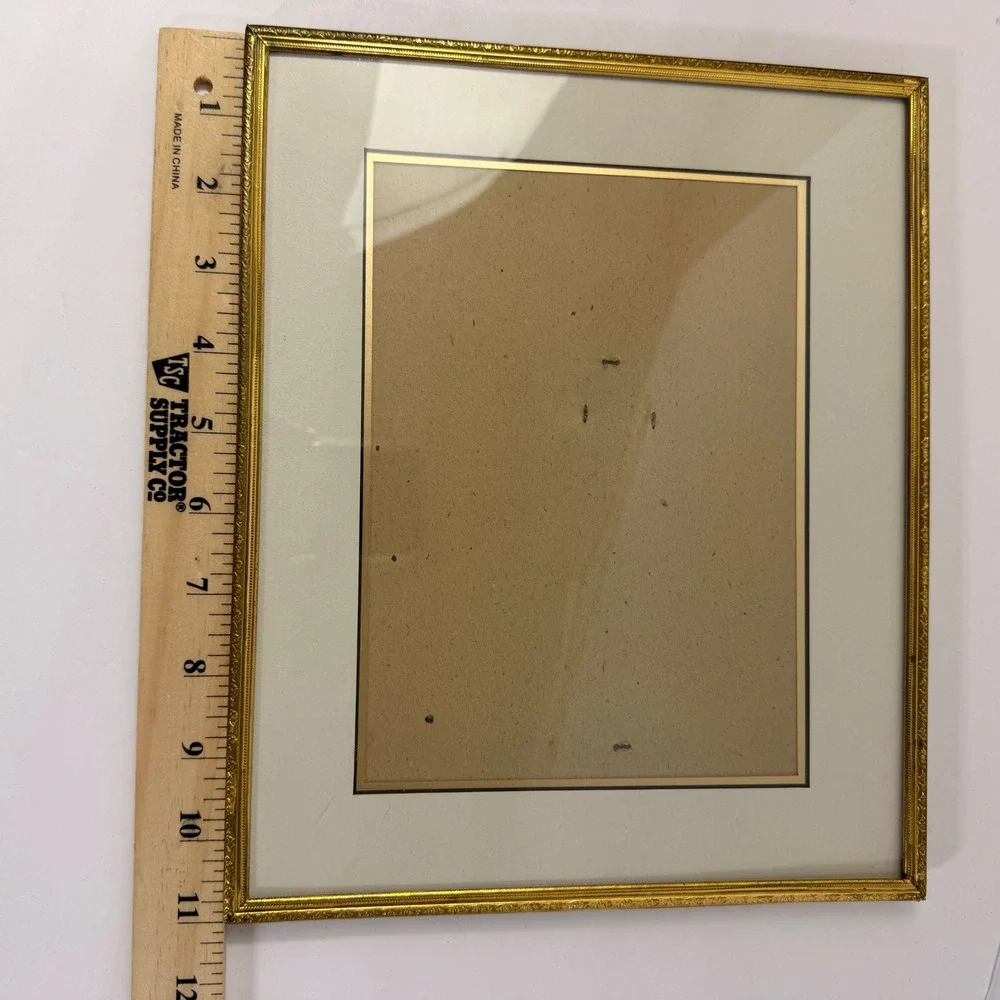 Vintage Brass Picture Frame 8x10 Ornate Floral Gold Tone Easel Back Decor